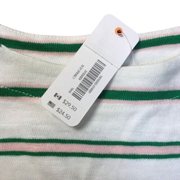 Gymboree Girls' Long Sleeve Striped Shirt – Size 4 – White, Pink & Green – 100% - Picture 3 of 3